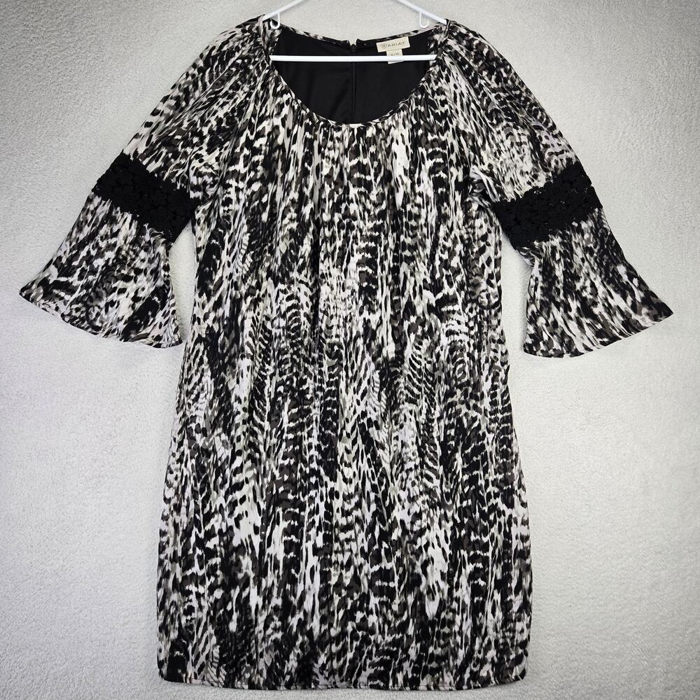 Ariat Animal Print Dress XL Poppy Lace Accent Western Cowgirl Rockabilly Rodeo